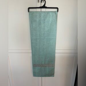 Elegant Teal Table/Island Runner with sewn on sequins.